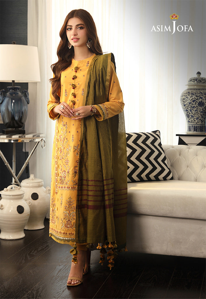 AJAI-12 EMBROIDERED SLUB LAWN PCS - Main Image