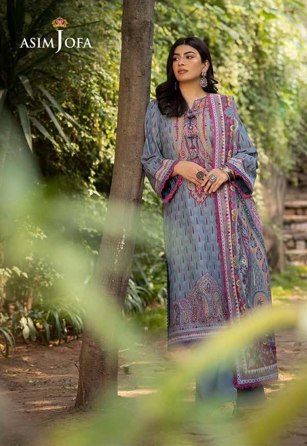 AJUW-45 PRINTED KHADDAR 3 Pcs