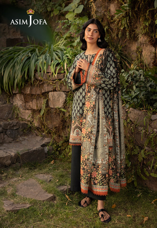 AJUW-43 PRINTED KHADDAR 3 Pcs