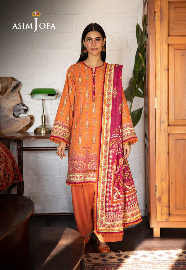 AJUW-54 PRINTED KHADDAR 3 Pcs