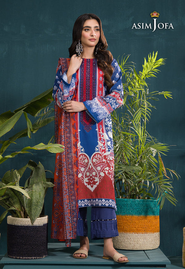 AJGR-15 EMBROIDERED SWISS LAWN 3 PCS