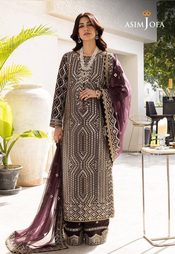 AJJH-01 EMBROIDERED RAW SILK 3 PCS