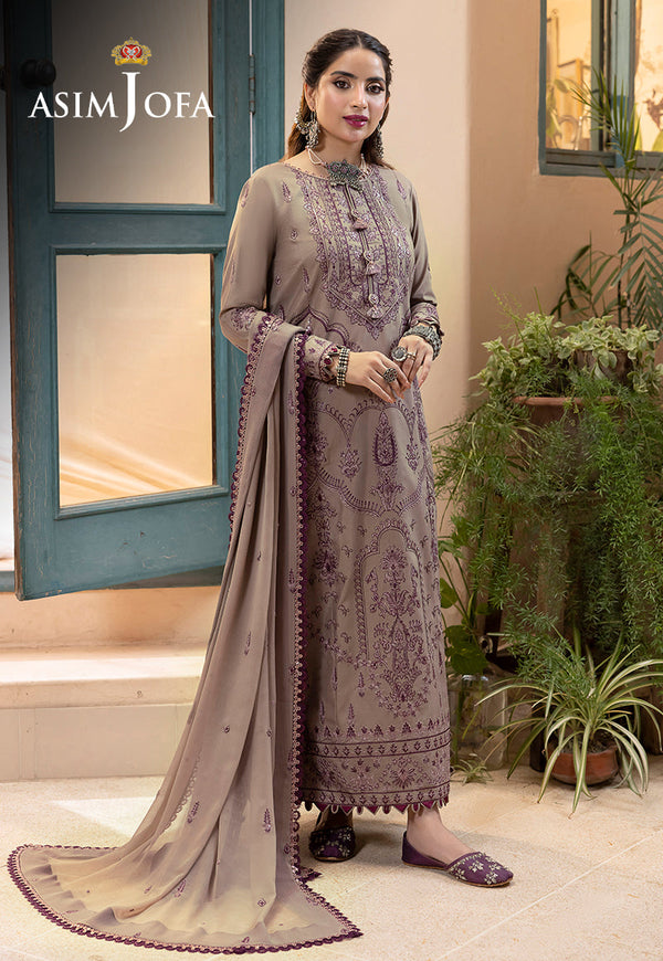 AJSWD-23 EMBROIDERED LAWN SILK 3 PCS