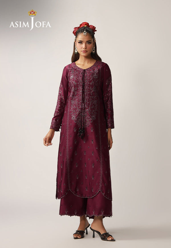 AJULO-03 Embroidered Charmeuse Silk Unstitched 2 Pcs