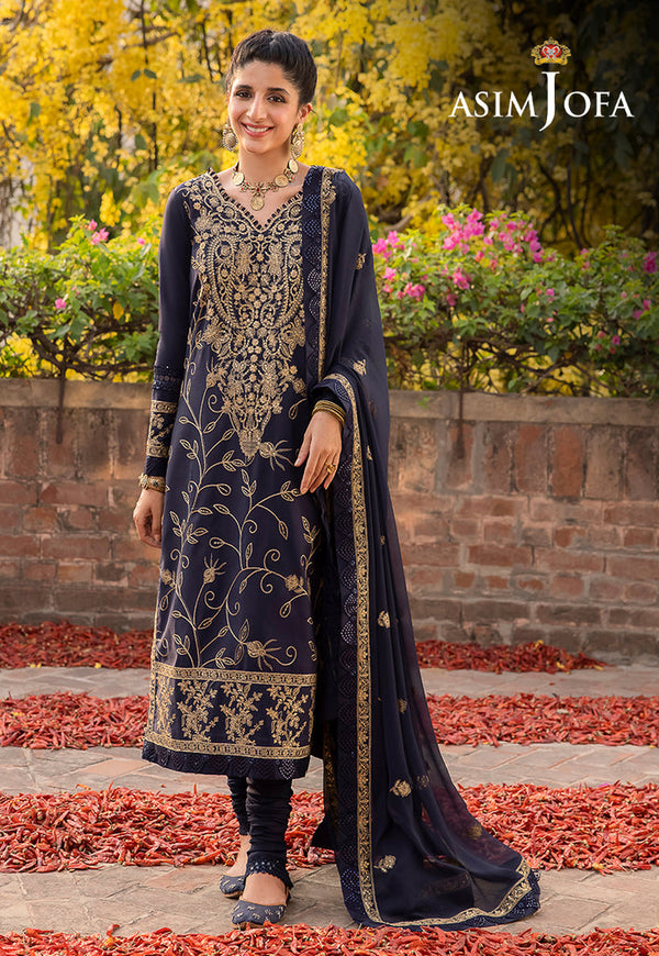 AJSW-15 EMBROIDERED LAWN SILK 3 PCS