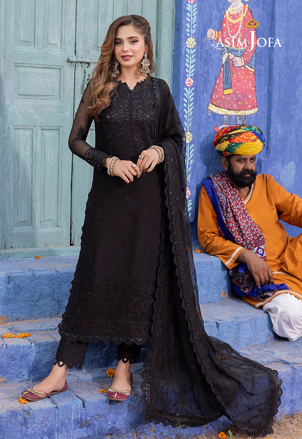 AJAB-04 EMBROIDERED CHIFFON 3 PCS