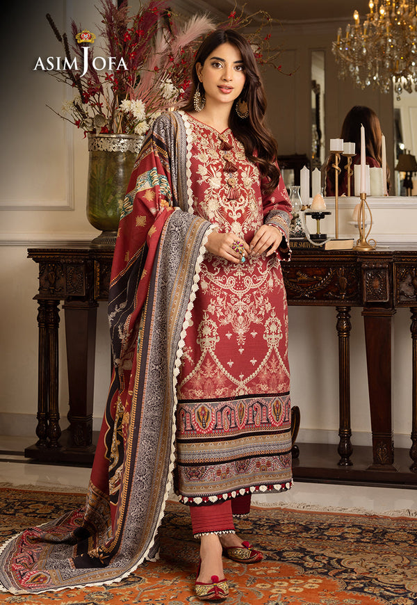 AJIWP-02 STITCHED EMBROIDERED KHADDAR 3 PCS