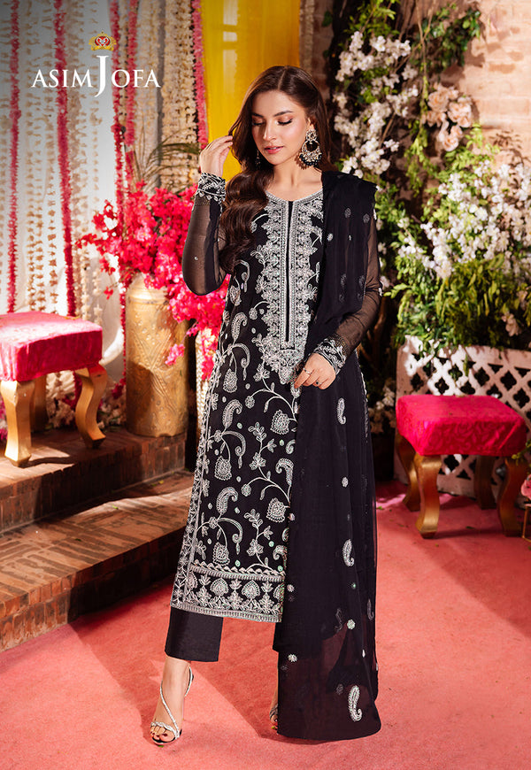 AJMJB-01 EMBROIDERED CHIFFON STITCHED 3 PCS