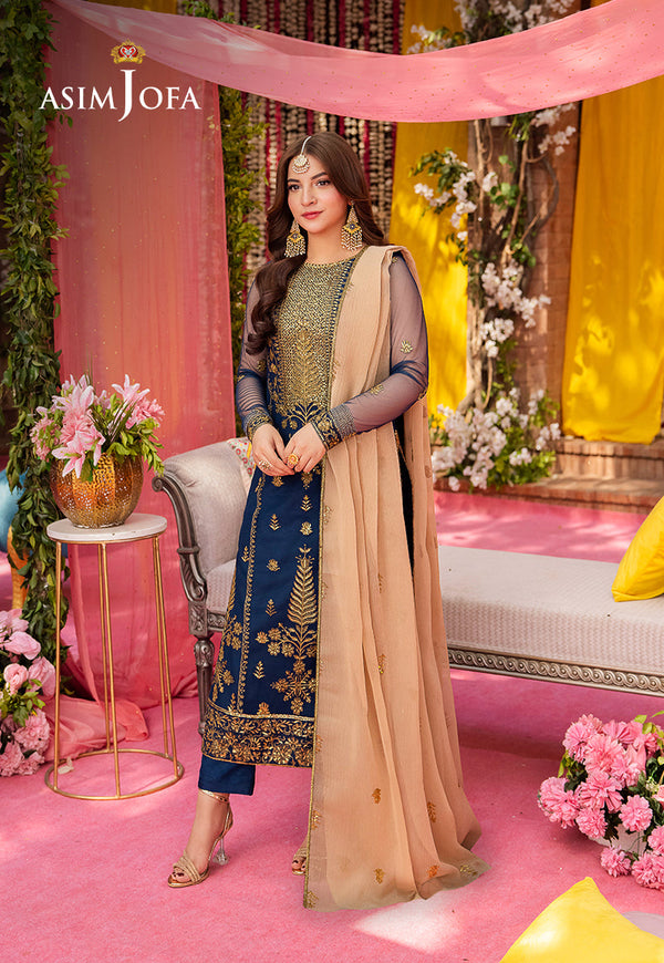 AJMJB-26 EMBROIDERED NET STITCHED 3 PCS