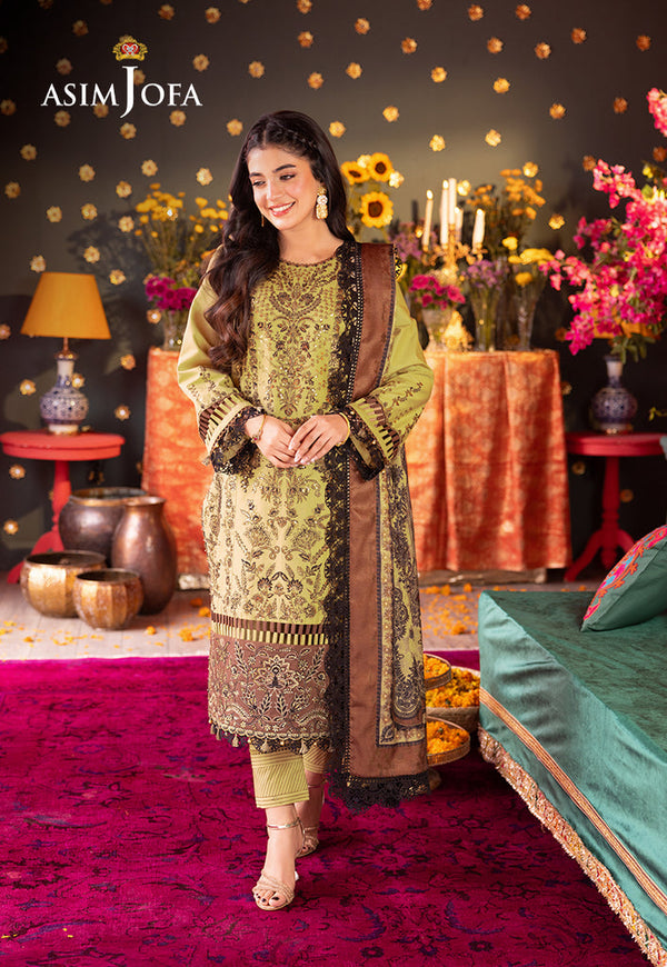 AJRA-13 EMBROIDERED LAWN 3 PCS