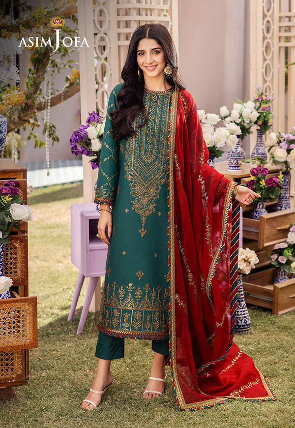 AJCFD-23-XS EMBROIDERED JUMBO SILK 3 PCS