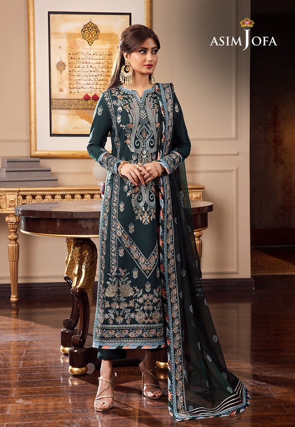 AJRN-27 EMBROIDERED LAWN SILK 3 PCS