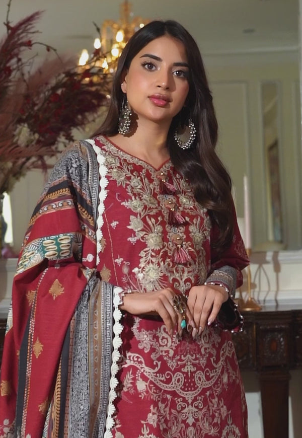 AJIW-02 EMBROIDERED KHADDAR 3 PCS